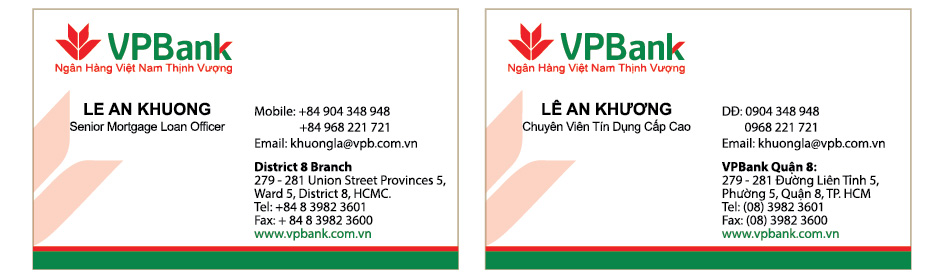 in danh thiếp, name card, card visit, VPBank, in giá rẻ, tphcm